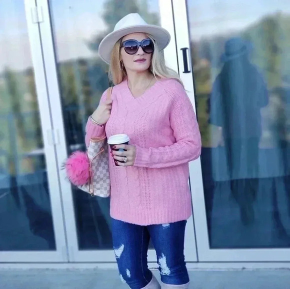 PRETTY IN PINK SO SOFT Cable Knit Sweater - Picture 5 of 9